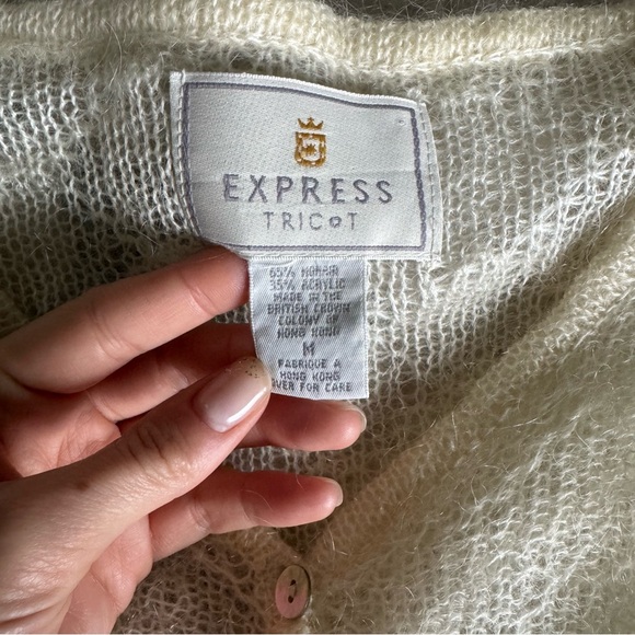 Vintage 90s/00s Express Tricot Sweater Top Medium Mohair Blend Doen Sezane Style - Picture 3 of 10